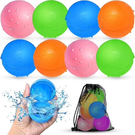 SOPPYCID 12Pcs Reusable Water Balloons, Pool Beach Water Toys for Boys and Girls, Outdoor Summer Toys for Kids Ages 3-12, Magnetic Water Ball for Outdoor Activities
