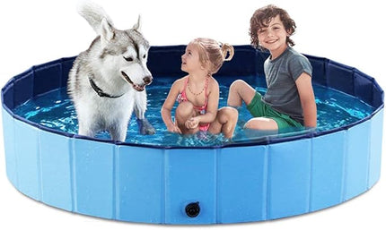 Jasonwell Foldable Dog Pet Bath Pool Collapsible Dog Pet Pool Bathing Tub Kiddie Pool Doggie Wading Pool for Puppy Small Medium Large Dogs Cats and Kids 48" Blue