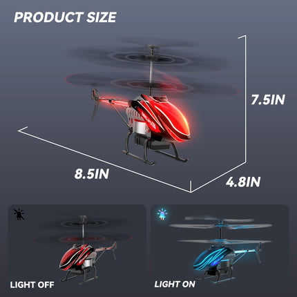 RC Helicopter, Remote Control Helicopter for Kids with 30Mins Flight(2 Batteries), 7+1 LED Light Modes, Altitude Hold, RC Toys for Boys Girls