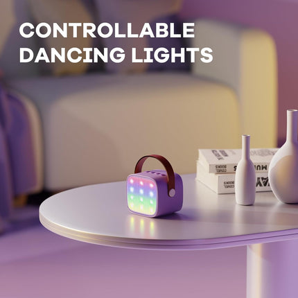 YLL Mini Karaoke Machine with 2 Wireless Microphones, TOP Kids Gifts for Girls Ages 3, 4, 5, 6, 7, 8, 9,10,11,12 +Year Old, 4-12 Years Old Birthday Toy Gift for Girls Boys Party (Purple)
