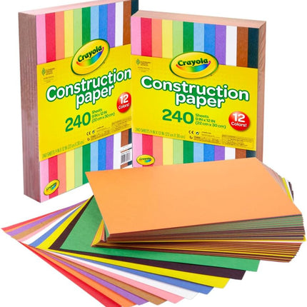 Crayola Construction Paper - 480ct (2pck), Bulk School Supplies For Kids, Teacher Classroom Must Have, Art Paper, Arts & Crafts