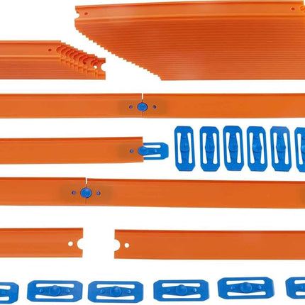 Hot Wheels Toy Car Mega Track Set Pack, 87 Component Building Parts for 40-ft of Track & 1:64 Scale Vehicle (Amazon Exclusive)