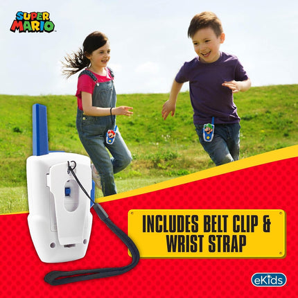 Super Mario Bros Walkie Talkies Kids Toys, Long Range, Two Way Static Free Handheld Radios, Designed for Indoor or Outdoor Games for Kids Aged 3 and Up