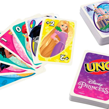 Mattel Games UNO Disney Princesses Card Game for Kids & Family Nights, Themed Deck & Special Rule for 2 to 10 Players