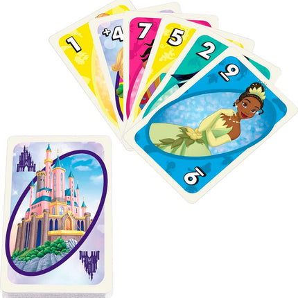 Mattel Games UNO Disney Princesses Card Game for Kids & Family Nights, Themed Deck & Special Rule for 2 to 10 Players