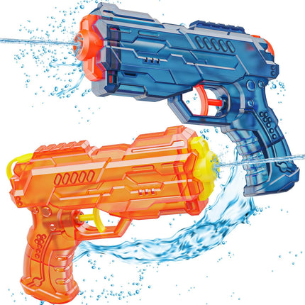 Water Gun for Kids - Squirt Gun Adults Summer Super Water Blaster Soaker Water Guns Toys for Boys Girls Toddler, 2 Pack Small Watergun for Swimming Pool Beach Yard Outdoor Fighting Toy๏ผBlue Orange