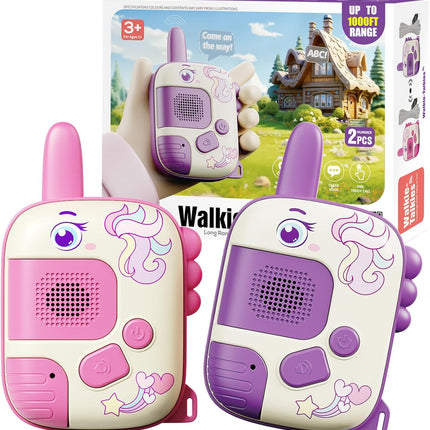 Walkie Talkies Toys for Girls:Unicorn Toys 2 Pack Birthday Gifts for 3 4 5-7 8 Year Old Girls Toy for 4 5 6 7 8-10 Year Old Camping Outdoor Games,Christmas Stocking Stuffers for Girls Kids