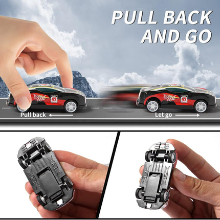 28 Pack Pull Back Cars for Kids, Mini Vehicles Toy Bulk Party Favor Race Cars Toys, Goodie Bag Stuffers, Pinata Fillers for Boys Girls Toddlers