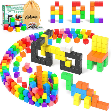 54 PCS Magnetic Blocks, Magnetic Building Blocks for Toddlers 3+, Montessori Toys, Magnet Cubes, Preschool STEM Educational Sensory Magnet Toys for Kids Ages 3-5 Year Old Boys and Girls
