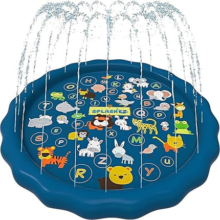 SplashEZ Non Slip Splash Pad for Kids & Dogs, 69’’ Extra Large Splash Pad Sprinkler for Kids, Dog Water Summer Toys - Great Outdoor Toys for Toddlers 1-3 & Children Ages 4-8, Baby Pool for Backyard