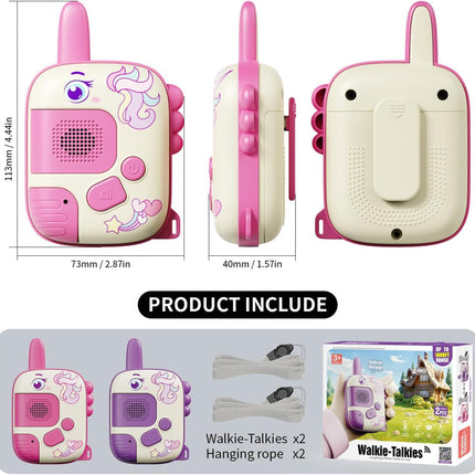 Walkie Talkies Toys for Girls:Unicorn Toys 2 Pack Birthday Gifts for 3 4 5-7 8 Year Old Girls Toy for 4 5 6 7 8-10 Year Old Camping Outdoor Games,Christmas Stocking Stuffers for Girls Kids