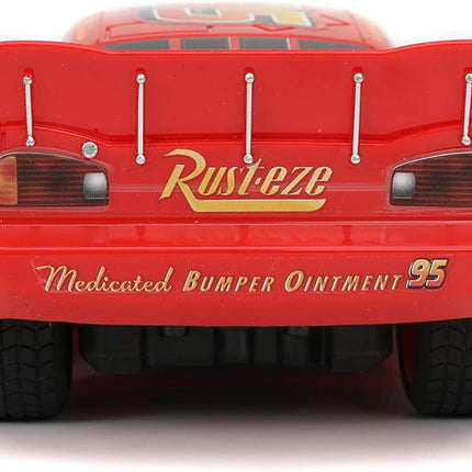 Jada Toys Pixar Cars 1:24 Lightning McQueen RC Remote Control Car 2.4 GHz Red Toys for Kids