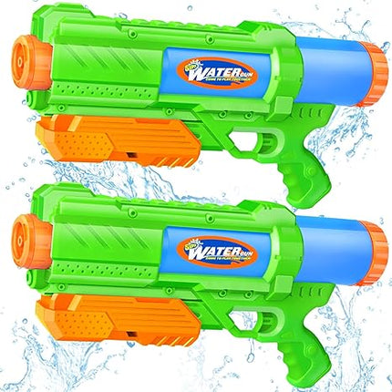 Super Water Gun for Kids Adults: 2 Pack Super Water Gun Soaker 1200cc Squirt Blasters with Impressive Range - Ideal Toys for Boys Girls Summer Outdoor Swimming Pool Water Toys Fun