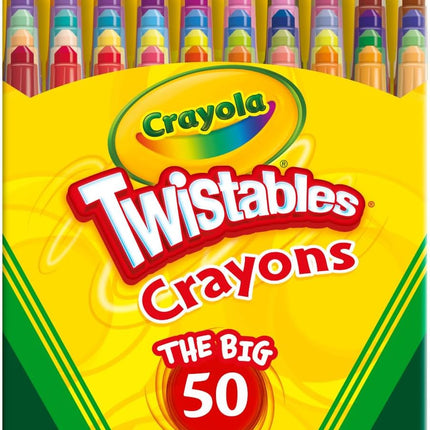 Kids Easter Basket Essentials & Stuffers, Crayola Mini Twistables Crayons for Kids (50ct), Arts & Crafts Supplies, Toddler Crayons for Coloring Books,