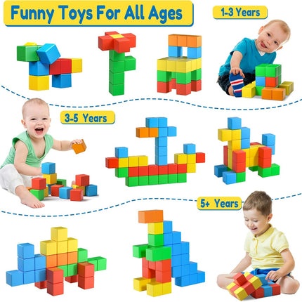 Magnetic Blocks,1.42 inch 32pcs Large Magnetic Building Block for Toddlers 3 4 5 6 7 8 Year Old Boys Girls Color Magnet Cubes Learning Toys for Kids 1-3 Sensory Toys Age 4-8 Gift