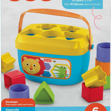 Fisher-Price Stacking Toy Baby's First Blocks Set of 10 Shapes for Sorting Play for Infants Ages 6+ Months