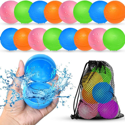 SOPPYCID 12Pcs Reusable Water Balloons, Pool Beach Water Toys for Boys and Girls, Outdoor Summer Toys for Kids Ages 3-12, Magnetic Water Ball for Outdoor Activities