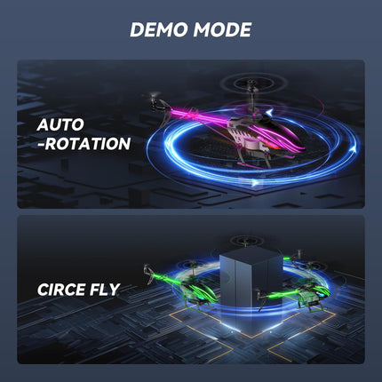 RC Helicopter, Remote Control Helicopter for Kids with 30Mins Flight(2 Batteries), 7+1 LED Light Modes, Altitude Hold, RC Toys for Boys Girls