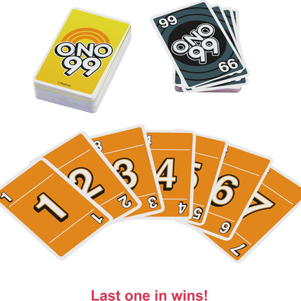 Mattel Games ONO 99 Card Game from The Makers of UNO for Kids, Adults & Families, Add Numbers & Don't Go Over 99