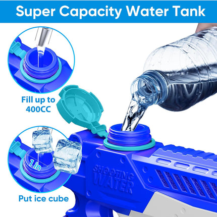 Water Guns for Kids Adults, 4 Pack 400CC/40ft Long Range High Capacity Squirt Guns Toy, Pool Toys Water Toys for Swimming Pool Beach Sand Outdoor, Summer Gifts for Boys Girls