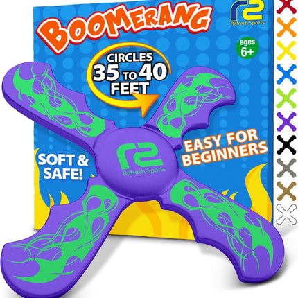 Fun Boomerang - Kids Outdoor Flying Disc Game - Soft & Easy to Use - Birthday Gifts for Boys & Girls All Ages - Best Boy Gifts for 6 7 8 9 10 Year Old Boys + 2025 Top Toys for Age 8-12 Boy Gift Ideas
