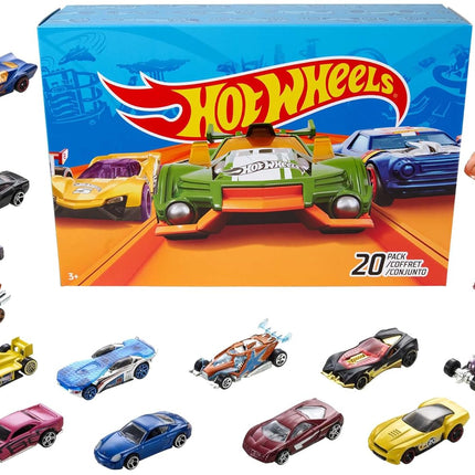 Hot Wheels Toy Cars & Trucks 20-Pack, Set of 20 1:64 Scale Vehicles for Play or Display, Instant Collection (Styles May Vary)