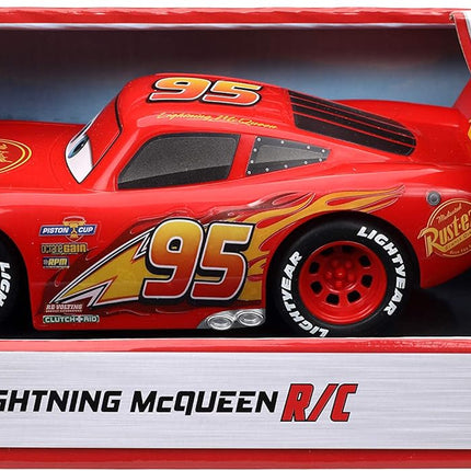 Jada Toys Pixar Cars 1:24 Lightning McQueen RC Remote Control Car 2.4 GHz Red Toys for Kids