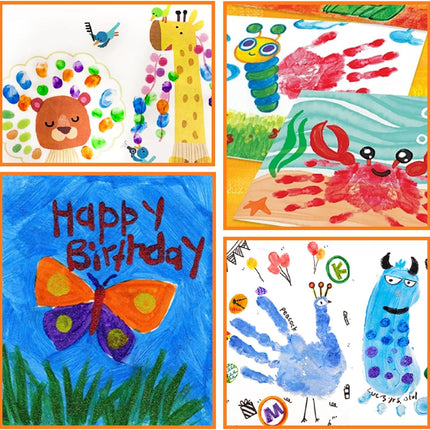 ABEIER Washable Finger Paint for Toddlers, Safe Non-Toxic, 12 Vibrant Colors (1.21fl oz), Baby Safe Paint for Hand and Feet, Mess Free Art Supplies for Kids, Preschool Learning Gifts, Ages 1-3 4 5 6+