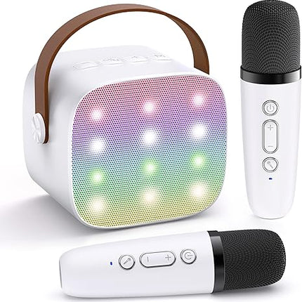 YLL Mini Karaoke Machine with 2 Wireless Microphones, TOP Kids Gifts for Girls Ages 3, 4, 5, 6, 7, 8, 9,10,11,12 +Year Old, 4-12 Years Old Birthday Toy Gift for Girls Boys Party (Purple)