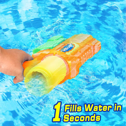 Super Water Gun for Kids Adults: 2 Pack Super Water Gun Soaker 1200cc Squirt Blasters with Impressive Range - Ideal Toys for Boys Girls Summer Outdoor Swimming Pool Water Toys Fun