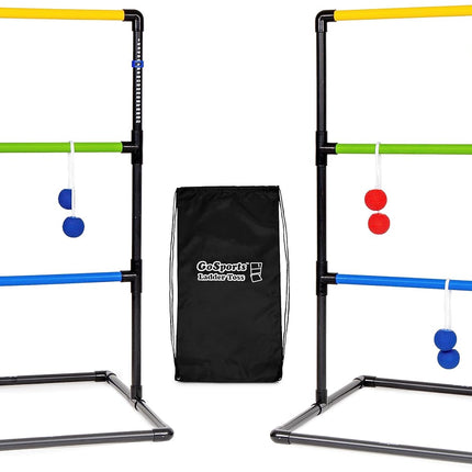 GoSports Ladder Toss Indoor & Outdoor Game Set with 6 Soft Rubber Bolo Balls and Travel Carrying Case - Choose Pro or Classic