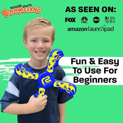 Fun Boomerang - Kids Outdoor Flying Disc Game - Soft & Easy to Use - Birthday Gifts for Boys & Girls All Ages - Best Boy Gifts for 6 7 8 9 10 Year Old Boys + 2025 Top Toys for Age 8-12 Boy Gift Ideas