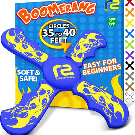 Fun Boomerang - Kids Outdoor Flying Disc Game - Soft & Easy to Use - Birthday Gifts for Boys & Girls All Ages - Best Boy Gifts for 6 7 8 9 10 Year Old Boys + 2025 Top Toys for Age 8-12 Boy Gift Ideas