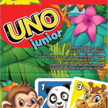 Mattel Games UNO Junior Card Game for Kids with Simple Rules, Levels of Play & Animal Matching for 2 to 4 Players