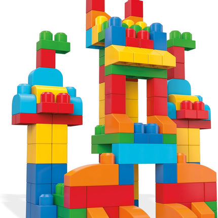 MEGA BLOKS First Builders Toddler Blocks Toys Set, Deluxe Building Bag with 150 Pieces and Storage, Blue, Ages 1+ Years
