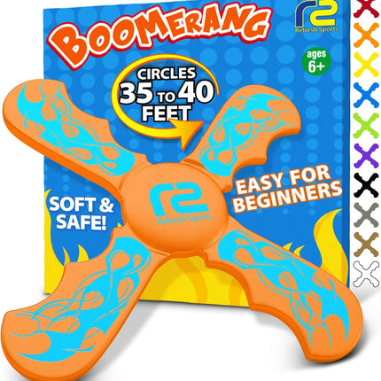 Fun Boomerang - Kids Outdoor Flying Disc Game - Soft & Easy to Use - Birthday Gifts for Boys & Girls All Ages - Best Boy Gifts for 6 7 8 9 10 Year Old Boys + 2025 Top Toys for Age 8-12 Boy Gift Ideas