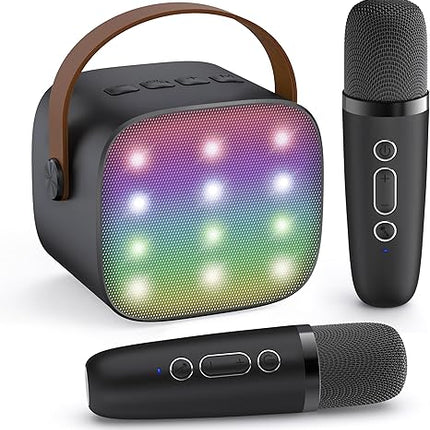 YLL Mini Karaoke Machine with 2 Wireless Microphones, TOP Kids Gifts for Girls Ages 3, 4, 5, 6, 7, 8, 9,10,11,12 +Year Old, 4-12 Years Old Birthday Toy Gift for Girls Boys Party (Purple)