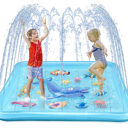 Growsland Splash Pad for Toddlers, Outdoor Sprinkler for Kids, 67" Summer Water Toys Inflatable Wading Baby Pool Fun Gifts for 3 4 5 6 7 8 9 Years Old Boy Girl Backyard Garden Lawn Outdoor Games