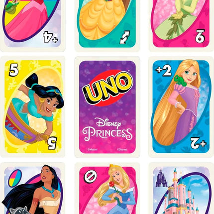 Mattel Games UNO Disney Princesses Card Game for Kids & Family Nights, Themed Deck & Special Rule for 2 to 10 Players