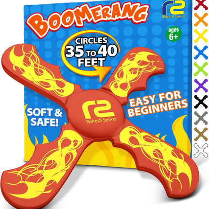 Fun Boomerang - Kids Outdoor Flying Disc Game - Soft & Easy to Use - Birthday Gifts for Boys & Girls All Ages - Best Boy Gifts for 6 7 8 9 10 Year Old Boys + 2025 Top Toys for Age 8-12 Boy Gift Ideas