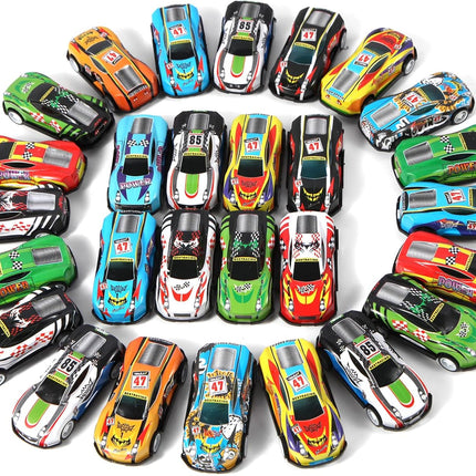 28 Pack Pull Back Cars for Kids, Mini Vehicles Toy Bulk Party Favor Race Cars Toys, Goodie Bag Stuffers, Pinata Fillers for Boys Girls Toddlers