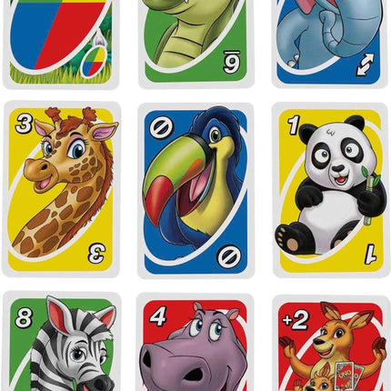 Mattel Games UNO Junior Card Game for Kids with Simple Rules, Levels of Play & Animal Matching for 2 to 4 Players