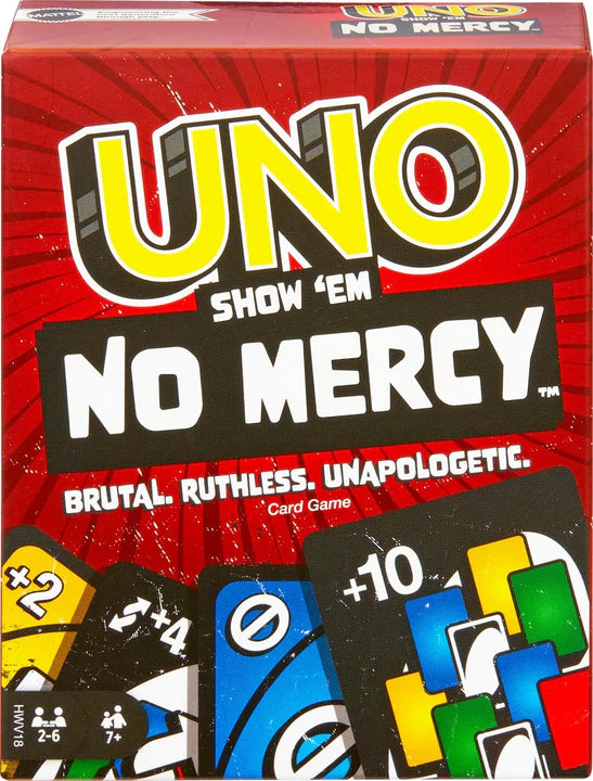 Packs of 2, 5, 10 UNO No Mercy Card Game For Kids, Adults & Family Night, Parties And Travel