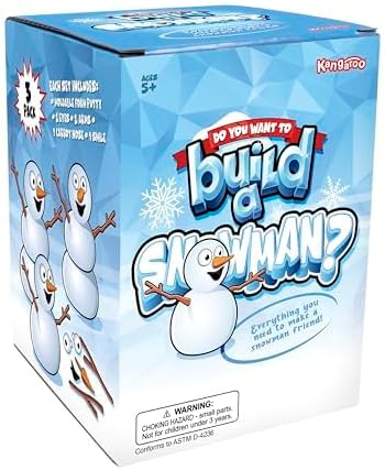 Kangaroo 3 Pack Build a Snowman Kit Snowballs Toys for Kids Stocking Stuffers - Snow Play Winter Toys Christmas Crafts DIY - Snow Man Kit Outdoor Modeling Clay Craft - Stocking Stuffers for Kids