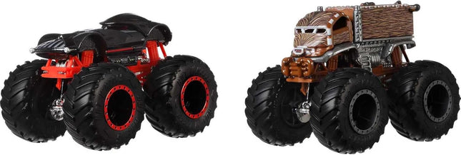 Hot Wheels Monster Trucks 2-Pack, Demolition Doubles Set of 2 Toy Vehicles in 1:64 Scale, for Kids & Collectors (Styles May Vary)