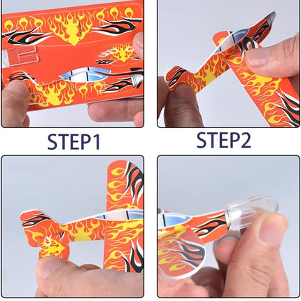 Manmel 50 Pcs Foam Gliders Planes Toys for Kids, Paper Airplane, Party Favors Goodie Bag Stuffers, Outdoor Flying Toys, Bulk for Classroom Prizes Boys and Girls