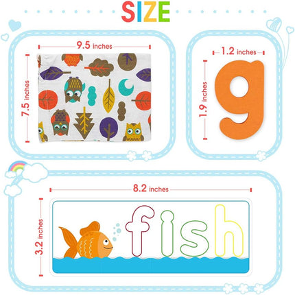 KMUYSL Learning Toys for 2 3 4 5 6 Years Old Boys and Girls - See & Spell CVC Word Builders with Alphabet Cards for Kids, Preschool Learning Activities Toys, Idea Birthday Gifts for Age 2-4 4-6 Kids