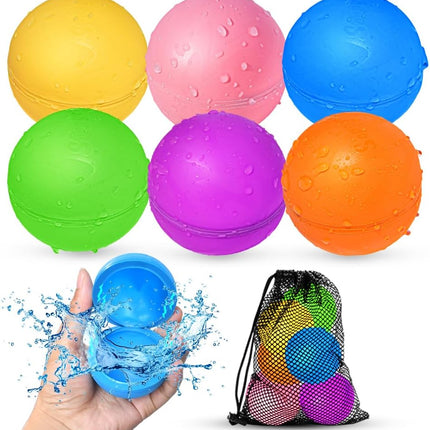 SOPPYCID 12Pcs Reusable Water Balloons, Pool Beach Water Toys for Boys and Girls, Outdoor Summer Toys for Kids Ages 3-12, Magnetic Water Ball for Outdoor Activities