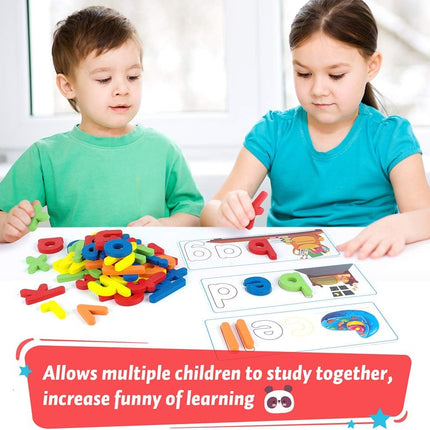 KMUYSL Learning Toys for 2 3 4 5 6 Years Old Boys and Girls - See & Spell CVC Word Builders with Alphabet Cards for Kids, Preschool Learning Activities Toys, Idea Birthday Gifts for Age 2-4 4-6 Kids
