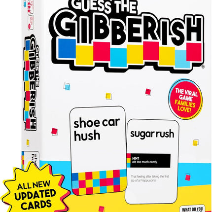 Guess The Gibberish Card Game for Families by Relatable, From The Creators of Incohereant, Fun Kids Games for Kids 12+, Game Night With Friends, Includes 400 Cards, Instructions, and 1 Sand Timer